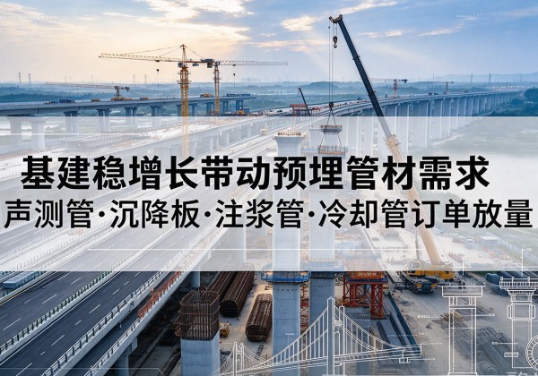 沂南基建稳增长带动预埋监测管材需求，声测管、沉降板、注浆管订单持续放量